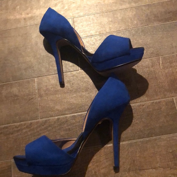 Zara cobalt blue suede sandals - Picture 3 of 5